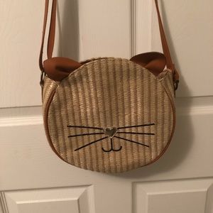 Woven Kitty Crossbody Bag Purse